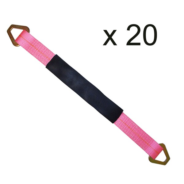 2" x 18" Axle Straps w/ Sleeve & D Rings, WLL: 3, 333 lbs., PK20